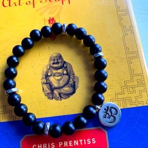 BLACK NATURAL STONE (matte finish) OM BRACELET